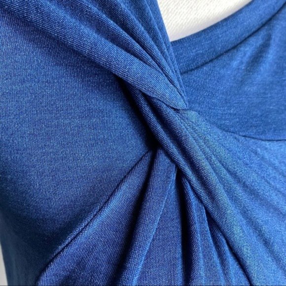 Elie Tahari Blue Short Sleeve Mini Sweater Dress - Picture 3 of 8